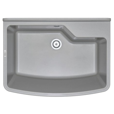 Deante Garden zlewozmywak gospodarczy 1-komorowy szary 61x44,5 z otworem na baterię + osprzęt.