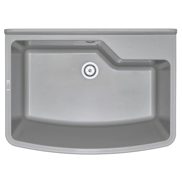 Deante Garden zlewozmywak gospodarczy 1-komorowy szary 61x44,5 z otworem na baterię + osprzęt.