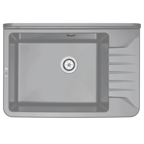 Deante Garden zlewozmywak gospodarczy 1-komorowyz ociekaczem  50x35 szary + osprzęt.