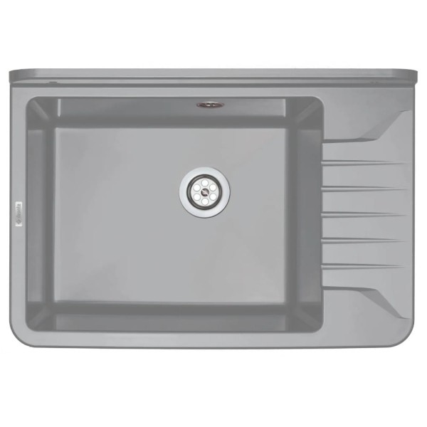 Deante Garden zlewozmywak gospodarczy 1-komorowyz ociekaczem  50x35 szary + osprzęt.