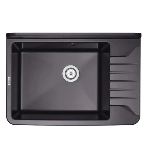 Deante Garden zlewozmywak gospodarczy 1-komorowyz ociekaczem  50x35 grafit + osprzęt.