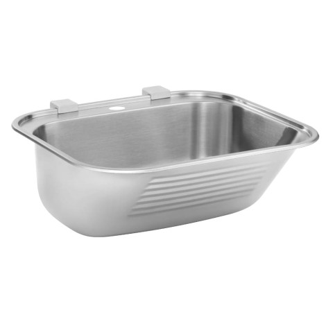 Deante zlewozmywak gospodarczy 1-komorowy stalowy 550x495x220 z otworem na baterię + osprzęt.