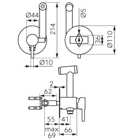 Ferro Ciriculus bateria bidetowa podtynkowa chrom