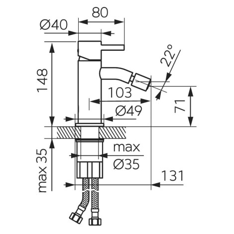 Ferro Ciriculus bateria bidetowa złoto szczotkowane