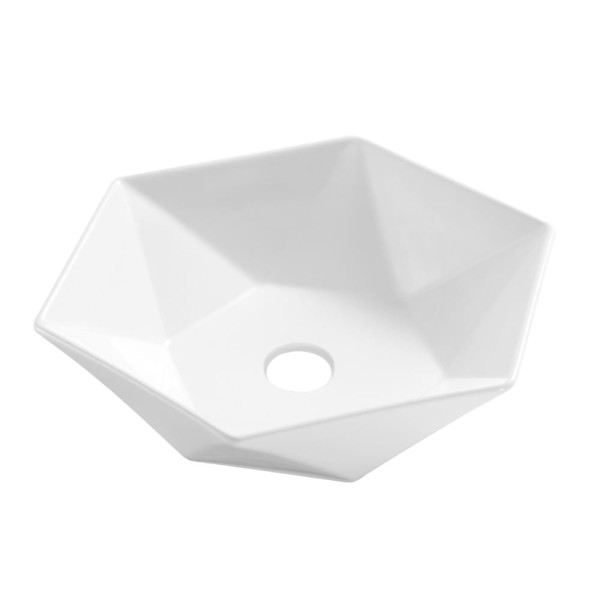 Invena Naksos umywalka nablatowa geometryczna 53,5x46 biała