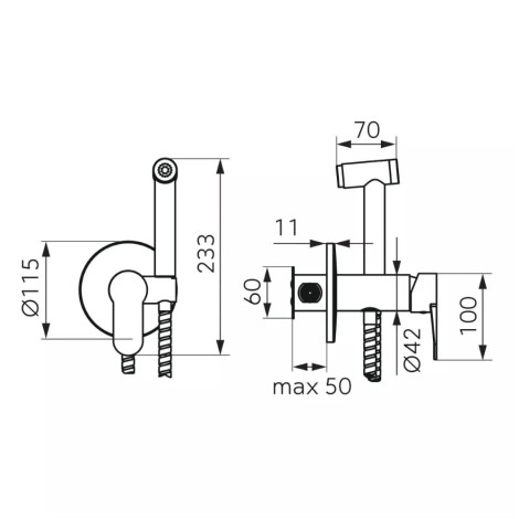 Ferro Nostris batertia bidetowa podtynkowa czarna