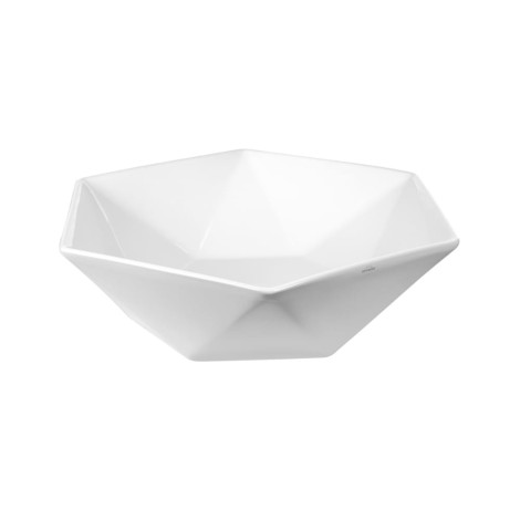 Invena Naksos umywalka nablatowa geometryczna 53,5x46 biała