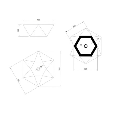 Invena Naksos umywalka nablatowa geometryczna 53,5x46 biała