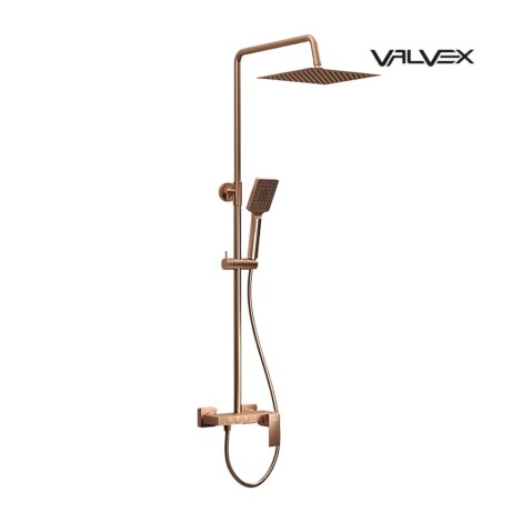 Valvex Ars kolumna natryskowa z głowicą prysznicową i natryskiem przesuwnym 3-funkcyjnym miedź