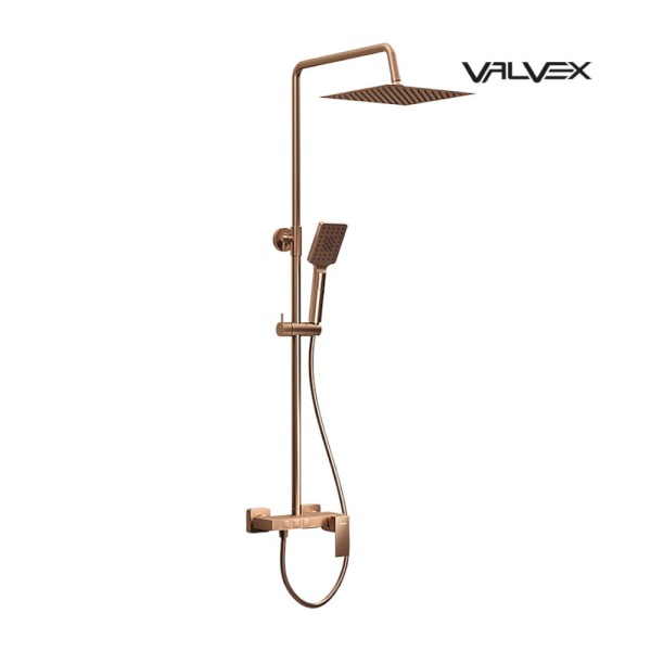 Valvex Ars kolumna natryskowa z głowicą prysznicową i natryskiem przesuwnym 3-funkcyjnym miedź