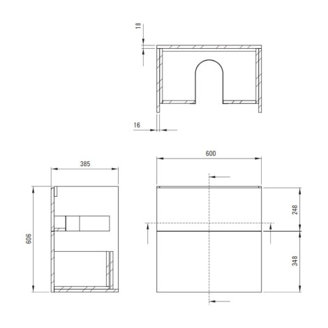 Deante Prizma szafka umywalkowa bez blatu czarna 60 cm