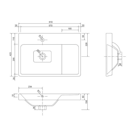 Defra Bonito umywalka meblowa 60cm