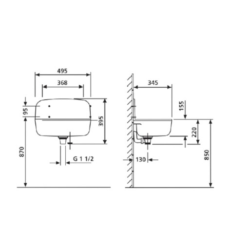 Roca Sanit zlew przyścienny gospodarczy granit
