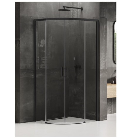 New trendy kabina prysznicowa PRIME BLACK 2D półokrągła 90*90*200