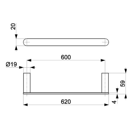 Kfa wieszak łazienkowy 60 cm rose gold