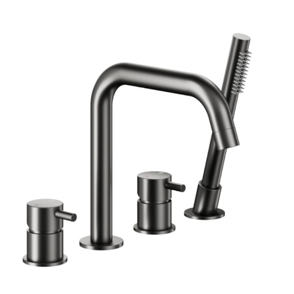 Kfa Moza bateria wannowa 4-otworowa gun metal/szary