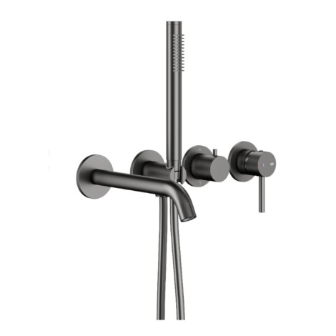Kfa Moza zestaw wannowy podtynkowy z baterią 3-otworową 2-funkcyjną gun metal/szary