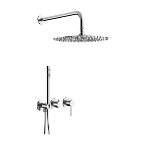 Kfa Moza zestaw prysznicowy podtynkowyz baterią 3-otworową 2-funkcyjną chrom