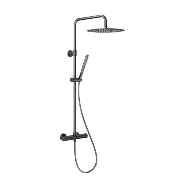 Kfa Moza Premium deszczownia z baterią termostatyczną gun metal/szary