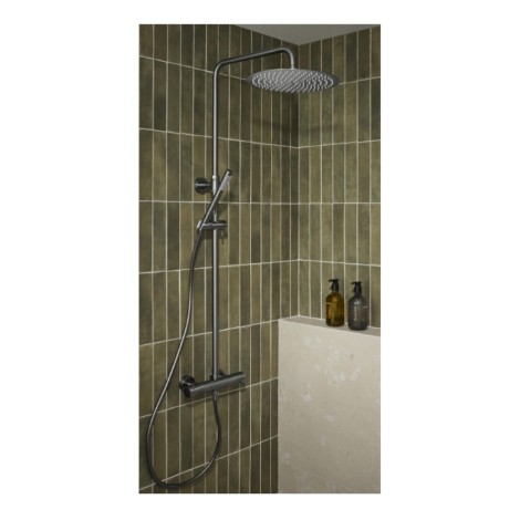 Kfa Moza Premium deszczownia z baterią termostatyczną gun metal/szary