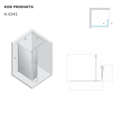 New trendy kabina walk-in New Solo 80x195 chrom