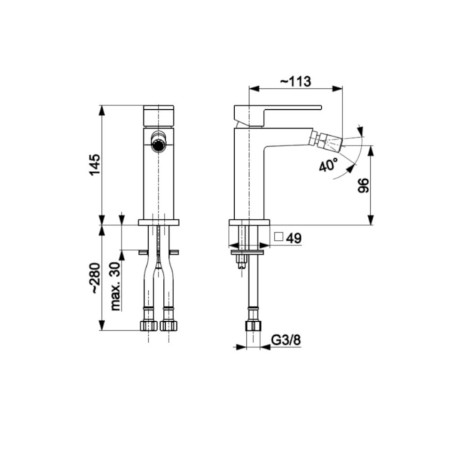 Kfa Logon bateria bidetowa gun metal