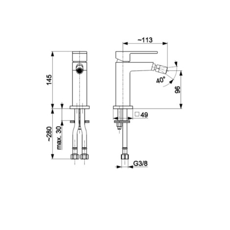 Kfa Logon bateria bidetowa light gold