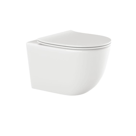 Invena Tinos miska WC bezkołnierzowa biała z deską wolnoopadającą