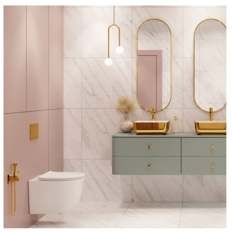 Invena Tinos miska WC bezkołnierzowa biała z deską wolnoopadającą