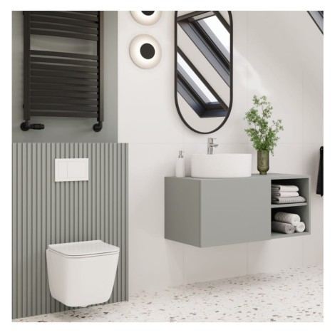 Invena Paros miska WC bezkołnierzowa biała z deską wolnoopadającą