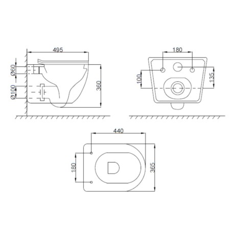 Invena Tinos miska WC bezkołnierzowa biała z deską wolnoopadającą