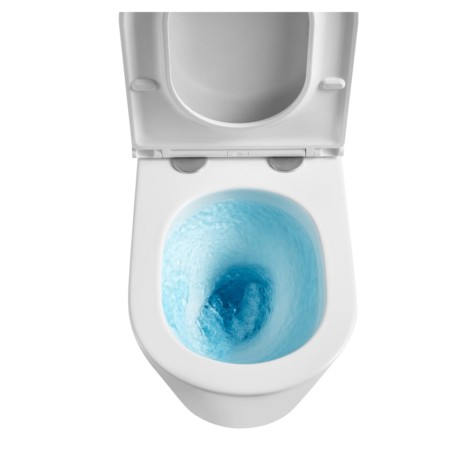 Invena Limnos miska WC wisząca bezkołnierzowa wirowa QFS biała z deską wolnoopadającą