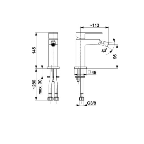 Kfa Logon bateria bidetowa rose gold