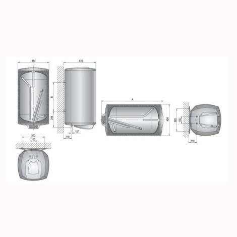 Elektromet  Nordic 2400 Elektronik 80 l pojemnościowy ogrzewacz wody poziom.-pion. 