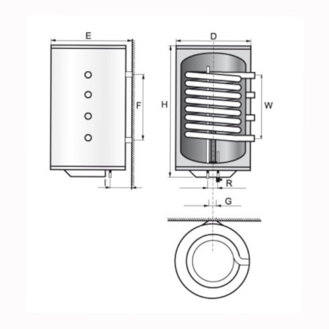 Elektromet Venus Plus 80 l ogrzewacz wody z wbudowanym wymiennikiem spiralnym pionowy lewy 