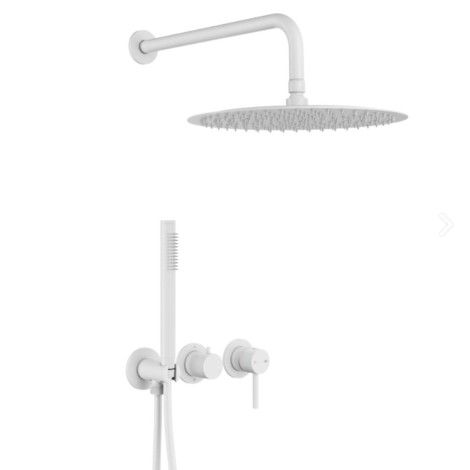 Kfa Moza zestaw prysznicowy podtynkowyz baterią 3-otworową 2-funkcyjną biała