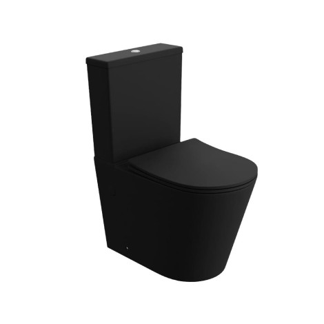 Lavita Neptun Black kompakt WC bezkołnierzowy z deską wolnoopadającą