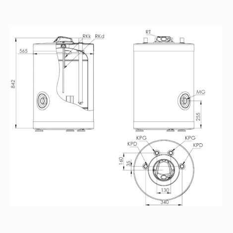 Elektromet zbiornik buforowy stojący WGJ OEM-B TOP 100 l