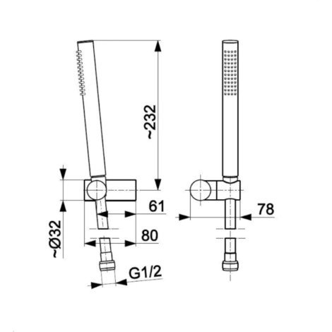 MOZA natrysk jednopunkotowy, 3-funkcyjna słuchawka natrysku white