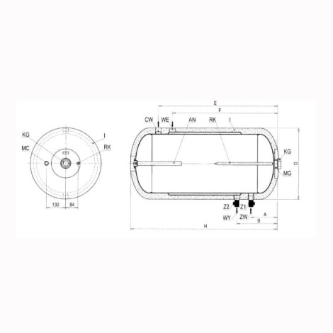 Elektromet wymiennik dwupłaszowy poziomy WGJ-g TURBO 250 L