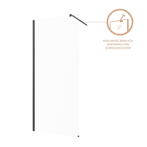 Invena Walk in kabina szkło transparentne profil czarny 80x200cm