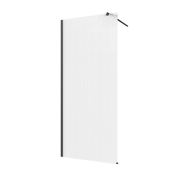 Invena kabina Walk-in II 800x2000 mm profil czarny szkło ryflowane