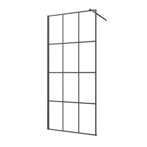 Invena Walk in kabina geometr. profil czarny 110x200cm