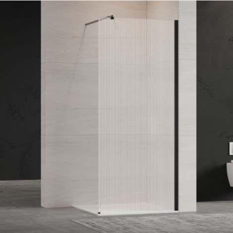 Invena kabina Walk-in II 800x2000 mm profil czarny szkło ryflowane