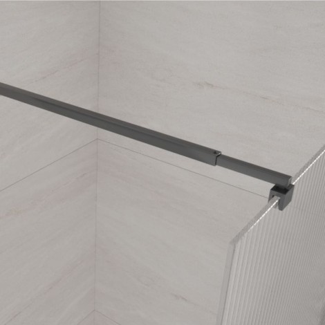 Invena kabina Walk-in II 800x2000 mm profil czarny szkło ryflowane