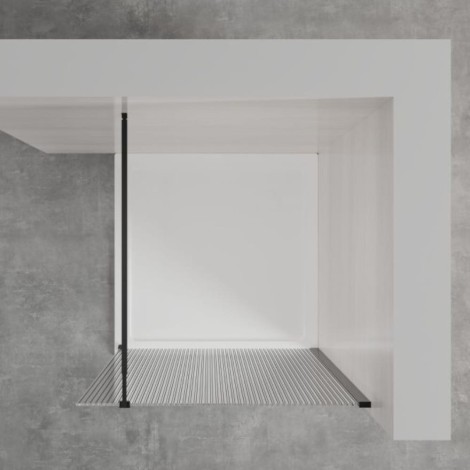 Invena kabina Walk-in II 800x2000 mm profil czarny szkło ryflowane