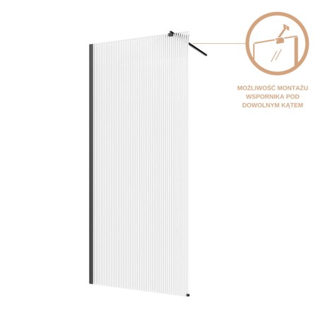 Invena kabina Walk-in II 800x2000 mm profil czarny szkło ryflowane