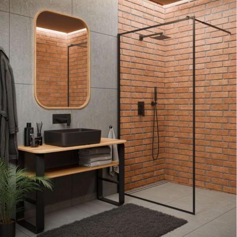 Invena kabina walk-in II 900x2000 mm profil czarny