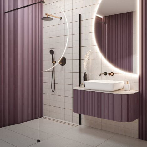 Inwena kabina Walk-in II 900x2000mm profil czarny