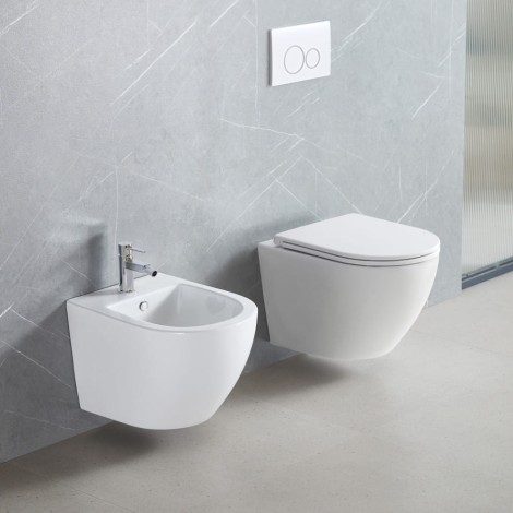 Invena Limnos bidet podwieszany okrągły biały.